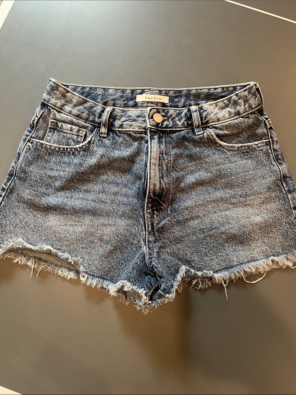 PacSun High Rise Festival Frayed Hem Denim Shorts
